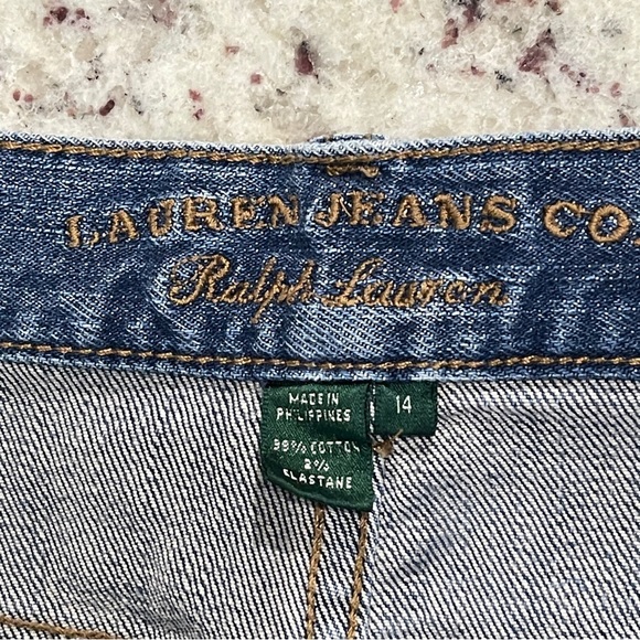 Lauren Jeans Co Ralph Lauren Denim Short Size 14 C Blue 7” Inseam Cotton Bermuda - Picture 4 of 8
